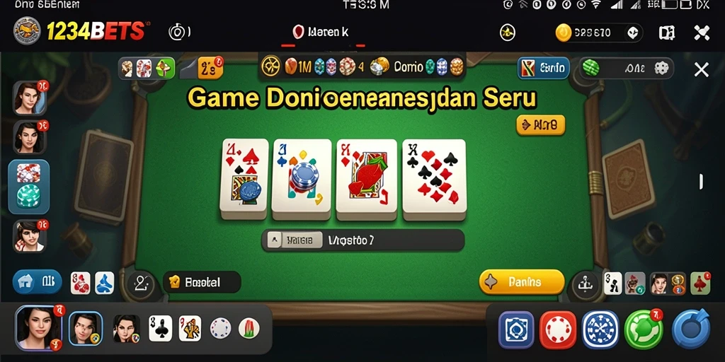 Tampilan gameplay seru dalam 1234BETS saat bermain Domino.