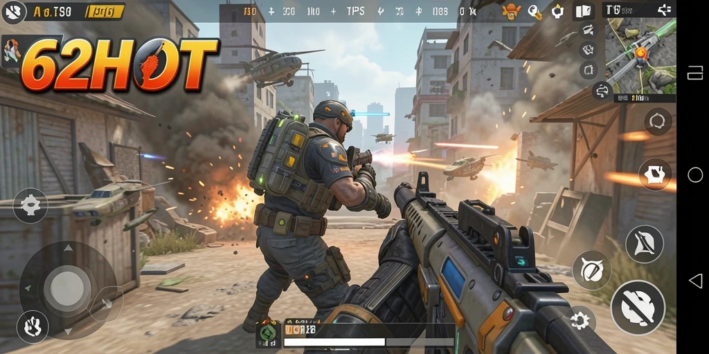 Screenshot gameplay 62HOT yang menampilkan aksi seru TPS.