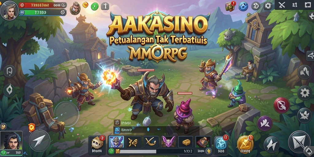 Screenshot AAKASINO menampilkan aksi seru dalam dunia MMORPG.