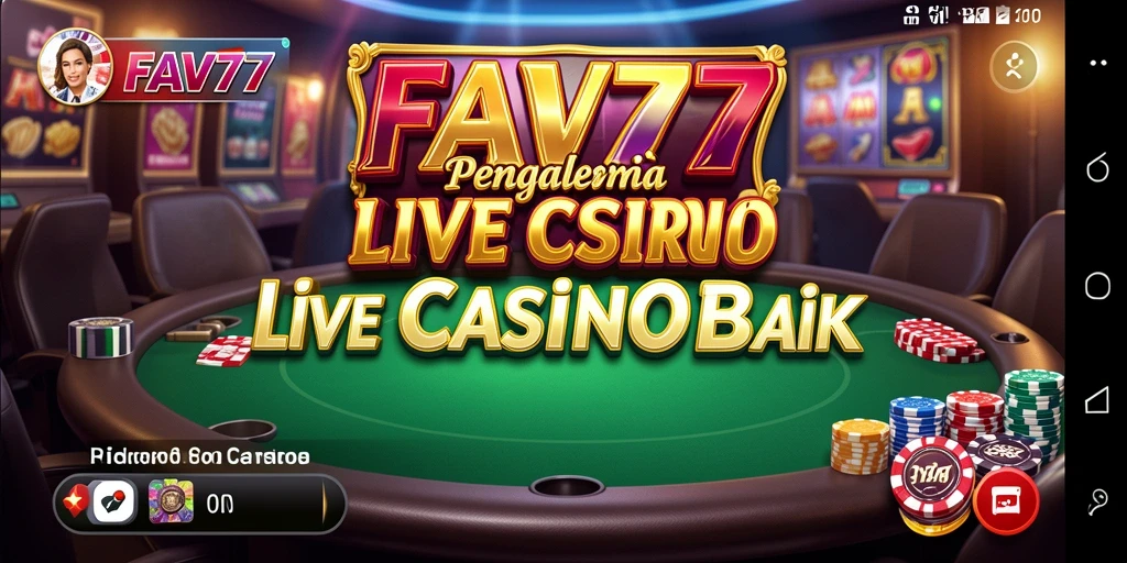 Screenshot FAV77 menampilkan dealer langsung yang sedang bermain dengan para pemain.