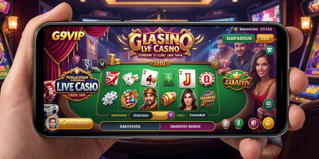 Screenshot G9VIP menampilkan dealer langsung dan permainan yang mendebarkan.