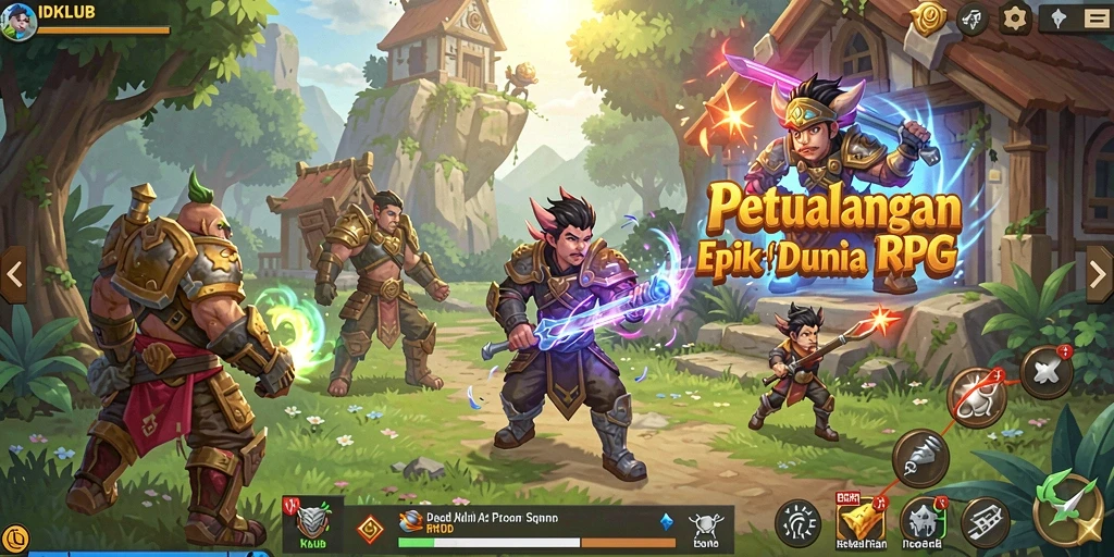 Tampilan gameplay seru dari IDKLUB, menjelajahi dunia RPG yang menantang.