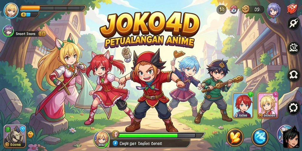 Tampilan gameplay menarik dengan karakter anime yang ikonik.