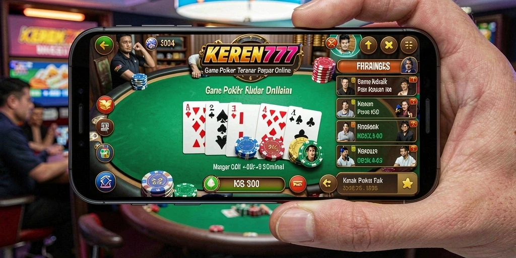 Screenshot gameplay KEREN777 menampilkan aksi poker yang menegangkan dan grafik indah.
