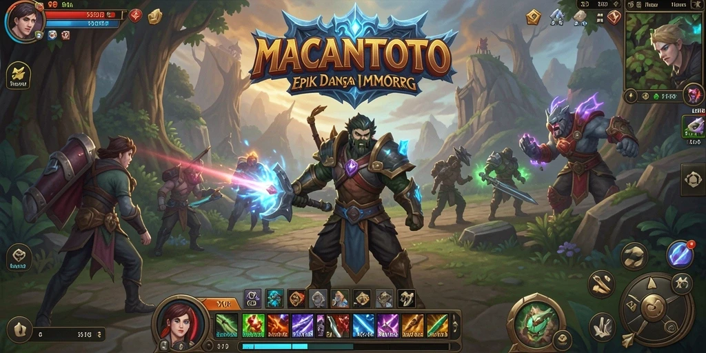 Tangkapan layar gameplay menunjukkan aksi epik di dunia <strong>MACANTOTO</strong>.