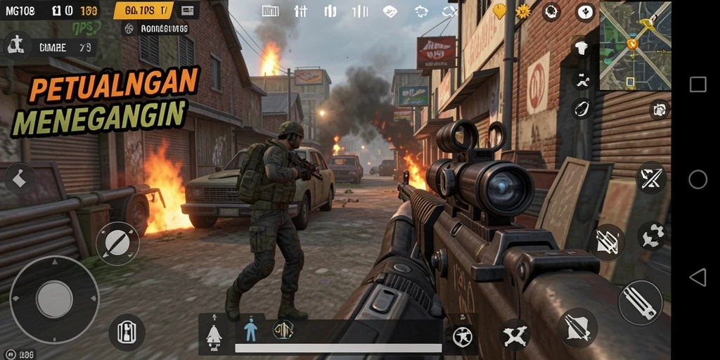 Tampilan gameplay seru dalam MG108 dengan aksi TPS yang mendebarkan.