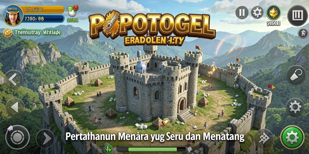 Tampilan gameplay POPOTOGEL yang mendebarkan dalam pertahanan menara.