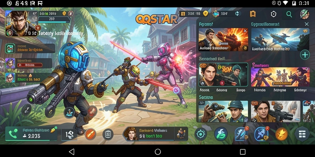 Screenshot utama QQSTAR menunjukkan tampilan antarmuka pengguna yang bersih dan fungsional.