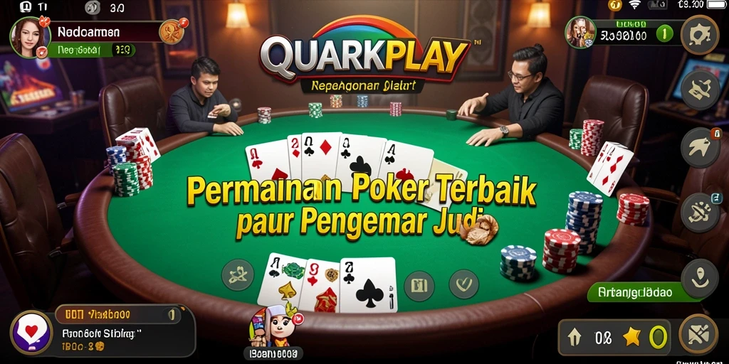 Tangkapan layar menunjukkan gameplay seru dari QUARKPLAY di meja Poker.
