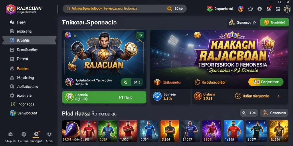 Tampilan gameplay Sportsbook yang menarik dan interaktif di RAJACUAN.