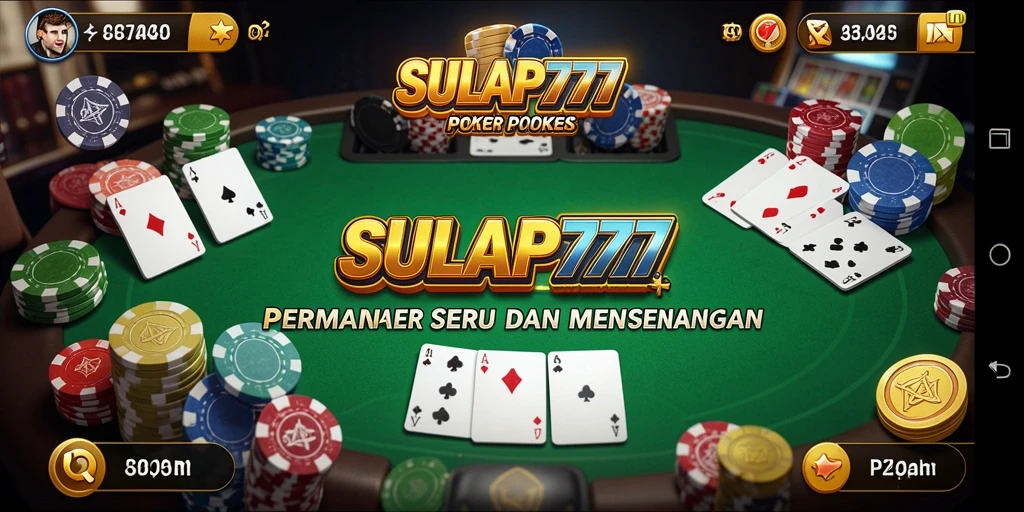 Tampilan gameplay poker yang menarik dan mengasyikkan di SULAP777.